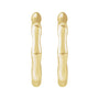 Sapphire Row Gold Bamboo Hoop Earrings - 14K Yellow Gold (view 2)