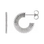 Sapphire Row Gold Starburst Hoop Earrings - 14K White Gold, 16 mm