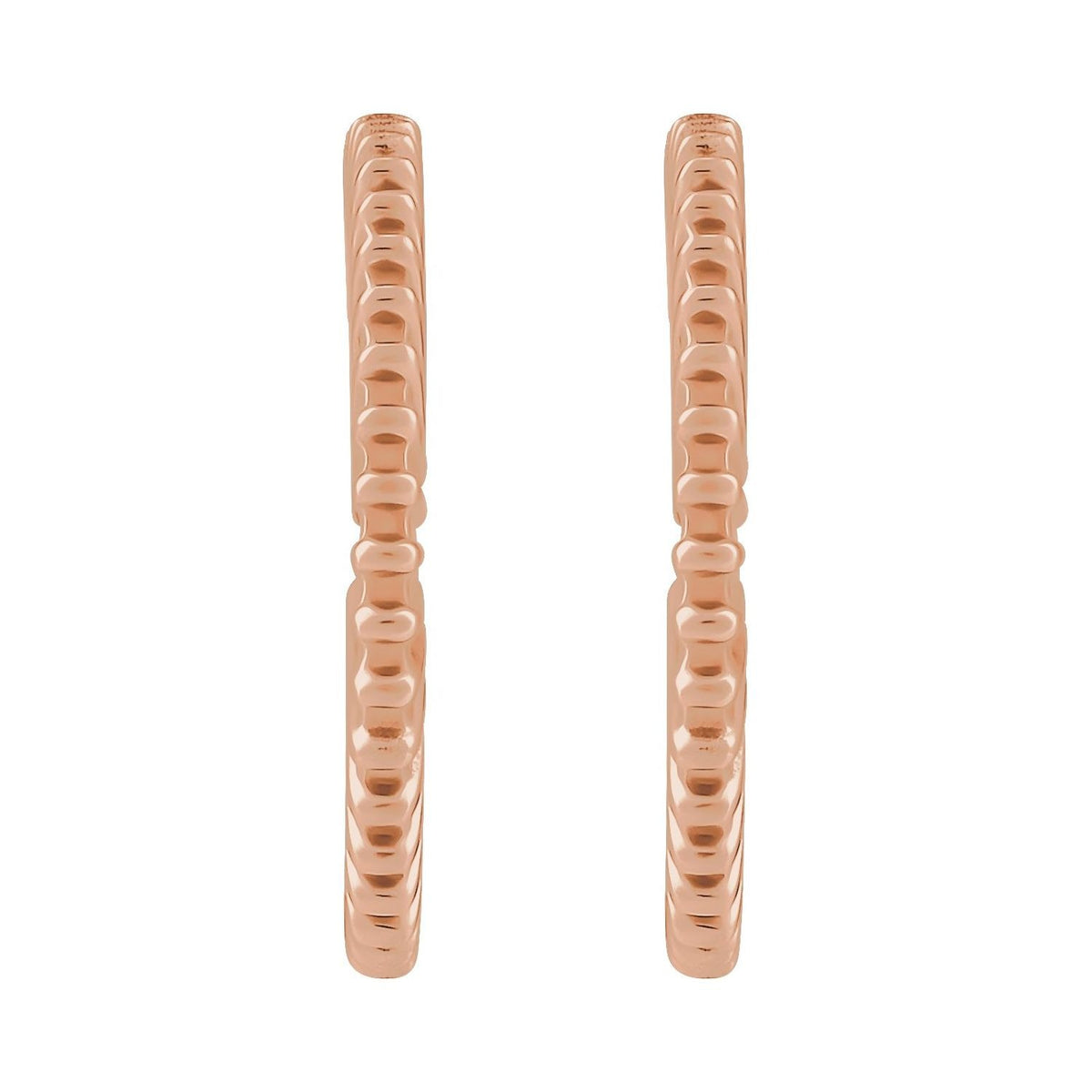 Sapphire Row Gold Starburst Hoop Earrings - 14K Rose Gold, 16 mm (view 2)