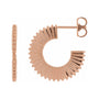 Sapphire Row Gold Starburst Hoop Earrings - 14K Rose Gold, 19 mm