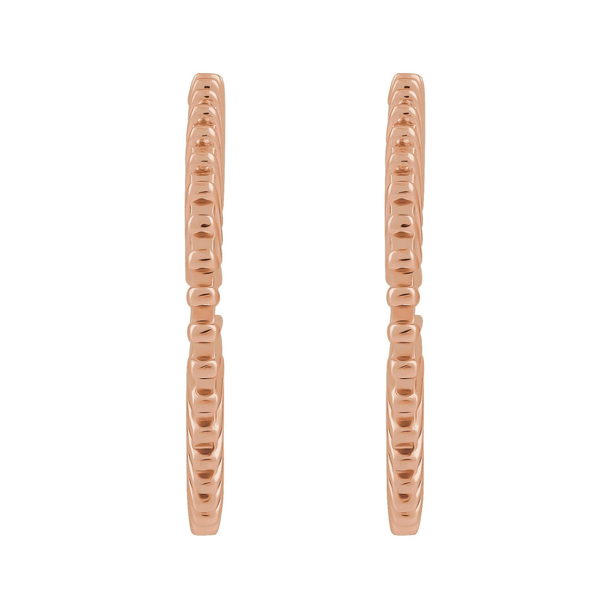 Sapphire Row Gold Starburst Hoop Earrings - 14K Rose Gold, 19 mm (view 2)
