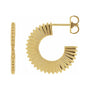 Sapphire Row Gold Starburst Hoop Earrings - 14K Yellow Gold, 19 mm