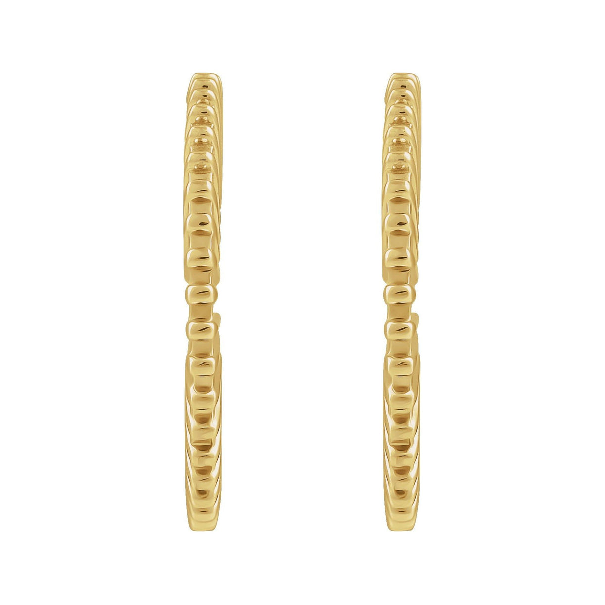 Sapphire Row Gold Starburst Hoop Earrings - 14K Yellow Gold, 19 mm (view 2)