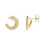 Sapphire Row Natural Diamond Leaf Front-Back Hoop Earrings - 14K Yellow Gold