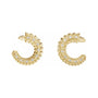 Sapphire Row Natural Diamond Leaf Front-Back Hoop Earrings - 14K Yellow Gold (view 2)
