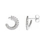 Sapphire Row Natural Diamond Leaf Front-Back Hoop Earrings - Platinum
