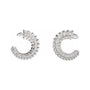 Sapphire Row Natural Diamond Leaf Front-Back Hoop Earrings - Platinum (view 2)