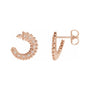 Sapphire Row Natural Diamond Leaf Front-Back Hoop Earrings - 14K Rose Gold