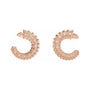 Sapphire Row Natural Diamond Leaf Front-Back Hoop Earrings - 14K Rose Gold (view 2)
