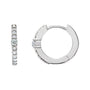 Sapphire Row Natural Gemstone Pavé Accented Hoop Earrings - Diamond, Platinum