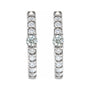 Sapphire Row Natural Gemstone Pavé Accented Hoop Earrings - Diamond, Platinum (view 2)