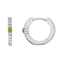 Sapphire Row Natural Gemstone Pavé Accented Hoop Earrings - Peridot, Platinum