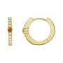 Sapphire Row Natural Gemstone Pavé Accented Hoop Earrings - Citrine, 14K Yellow Gold