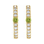 Sapphire Row Natural Gemstone Pavé Accented Hoop Earrings - Peridot, 14K Yellow Gold (view 2)
