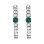 Sapphire Row Natural Gemstone Pavé Accented Hoop Earrings - Alexandrite, Platinum (view 2)