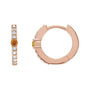 Sapphire Row Natural Gemstone Pavé Accented Hoop Earrings - Citrine, 14K Rose Gold