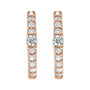 Sapphire Row Natural Gemstone Pavé Accented Hoop Earrings - Diamond, 14K Rose Gold (view 2)
