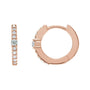 Sapphire Row Natural Gemstone Pavé Accented Hoop Earrings - White Sapphire, 14K Rose Gold
