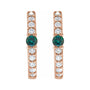 Sapphire Row Lab-Grown Gemstone Pavé Accented Hoop Earrings - Alexandrite, 14K Rose Gold (view 2)