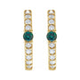 Sapphire Row Lab-Grown Gemstone Pavé Accented Hoop Earrings - Alexandrite, 14K Yellow Gold (view 2)