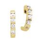 Sapphire Row Natural Diamond Tension-Set J-Hoop Earrings - 14K Yellow Gold
