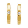 Sapphire Row Natural Diamond Flush-Set Huggie Earrings - 14K Yellow Gold (view 2)