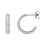Sapphire Row Natural Diamond Pavé Border Hoop Earrings - 14K White Gold