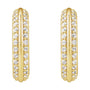 Sapphire Row Natural Diamond Pavé Border Hoop Earrings - 14K Yellow Gold (view 2)