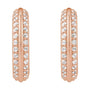Sapphire Row Natural Diamond Pavé Border Hoop Earrings - 14K Rose Gold (view 2)