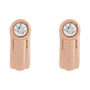 Sapphire Row Natural Diamond Solitaire J-Hoop Earrings - 14K Rose Gold (view 2)