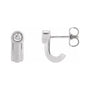 Sapphire Row Lab-Grown Diamond Solitaire J-Hoop Earrings - Platinum