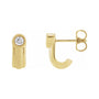 Sapphire Row Lab-Grown Diamond Solitaire J-Hoop Earrings - 14K Yellow Gold