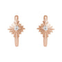Sapphire Row Natural Diamond Star Huggie Earrings - 14K Rose Gold (view 2)
