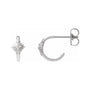Sapphire Row Natural Diamond Star Huggie Earrings - 14K White Gold