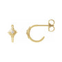 Sapphire Row Natural Diamond Star Huggie Earrings - 14K Yellow Gold