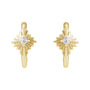 Sapphire Row Natural Diamond Star Huggie Earrings - 14K Yellow Gold (view 2)