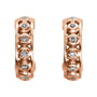 Sapphire Row Natural Diamond Bezel-Set Huggie Earrings - 14K Rose Gold (view 2)