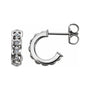 Sapphire Row Natural Diamond Bezel-Set Huggie Earrings - 14K White Gold