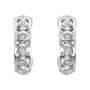 Sapphire Row Natural Diamond Bezel-Set Huggie Earrings - Platinum (view 2)