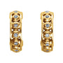 Sapphire Row Natural Diamond Bezel-Set Huggie Earrings - 14K Yellow Gold (view 2)