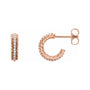 Sapphire Row Natural Diamond Rope Hoop Earrings - 14K Rose Gold
