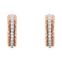 Sapphire Row Natural Diamond Rope Hoop Earrings - 14K Rose Gold (view 2)