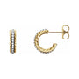 Sapphire Row Natural Diamond Rope Hoop Earrings - 14K Yellow & White Gold