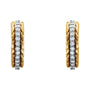 Sapphire Row Natural Diamond Rope Hoop Earrings - 14K Yellow & White Gold (view 2)