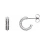 Sapphire Row Natural Diamond Rope Hoop Earrings - Platinum