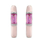 Sapphire Row Natural Pink Tourmaline & Pink Enamel Hinged Hoop Earrings - 14K White Gold (view 2)