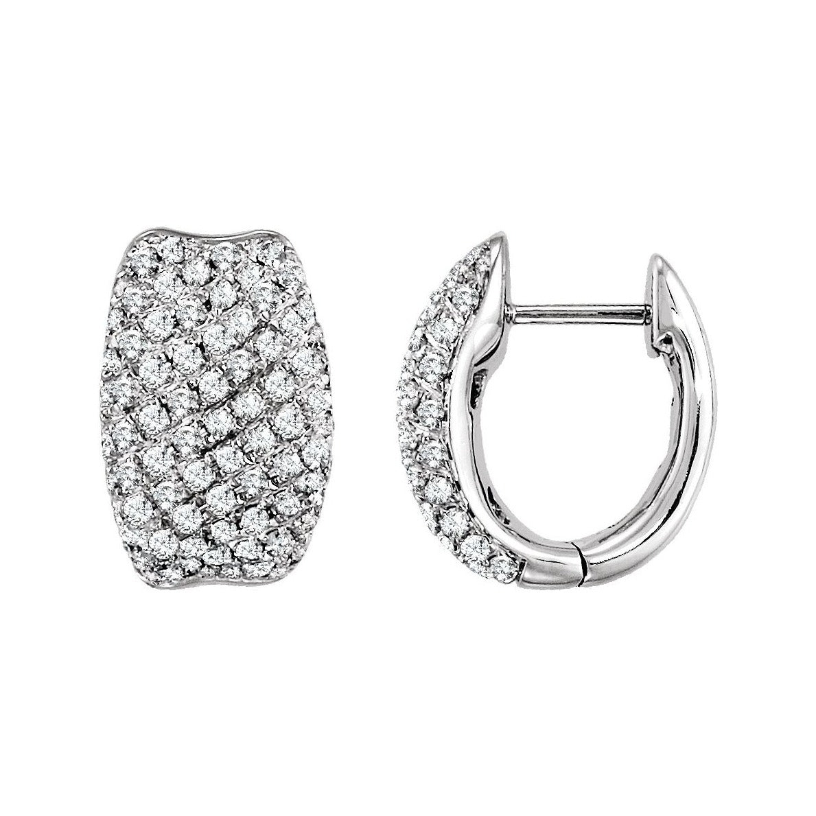 Sapphire Row Natural Diamond Pavé U-Hoop Earrings - Default Title