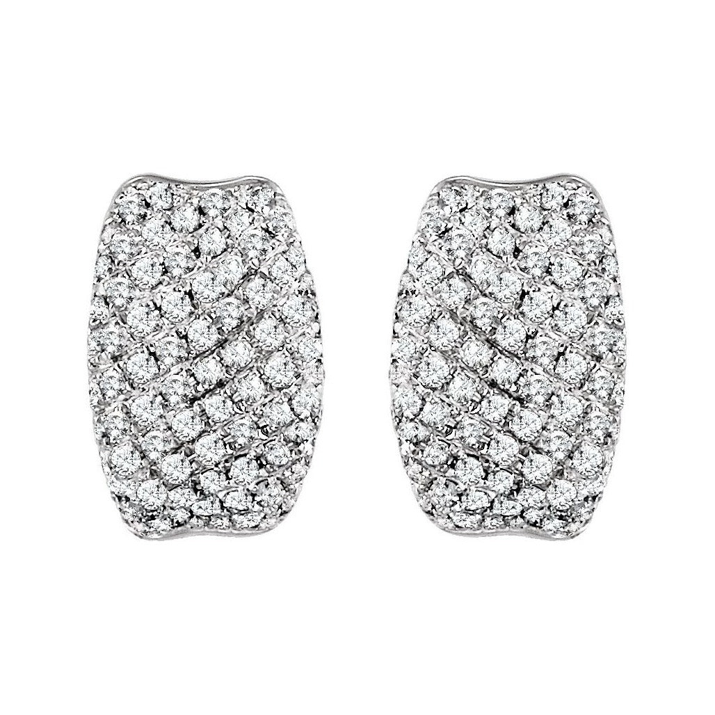 Sapphire Row Natural Diamond Pavé U-Hoop Earrings - Default Title (view 2)