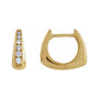 Sapphire Row Lab-Grown Diamond Graduated Squared Huggie Earrings - 14K Yellow Gold