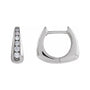 Sapphire Row Lab-Grown Diamond Graduated Squared Huggie Earrings - 14K White Gold
